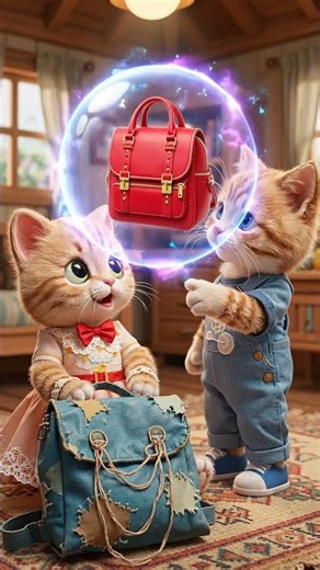 Poor Kitten Dreams of a New Backpack 🎒🐱 | Heartwarming Animated Animal Story #shorts