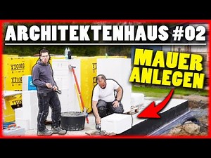ARCHITEKTEN HAUS BAUEN #02 | MAUERN mit PORENBETON - Anlegen der ersten Reihe! | Home Build Solution