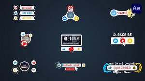 Download 2D Cartoon Youtube Subscribe Buttons Pack #2 [After Effects] - Videohive - aedownload.com