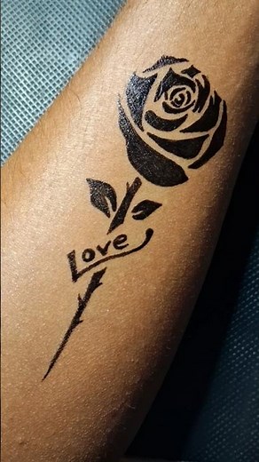 Rose Tattoo with Love | Rose hand tattoo design ideas....#tattoo #drawing #art #shorts