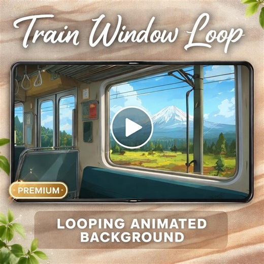 Japan Train Window Animated Background | Mount Fuji View Seamless Loop Video | Abstract Video Background for Edits & Streams - Etsy