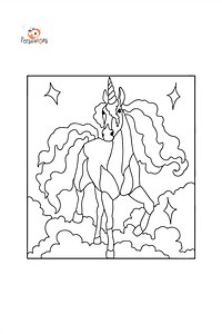 Magical unicorn сoloring page ♥ Online and Print for Free!