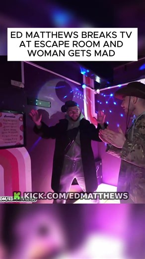 ED MATTHEWS BREAKS TV AT ESCAPE ROOM AND WOMAN GETS MAD #edmatthews #trending #funny