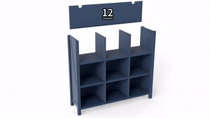 9 Cube Bookcase, Farmhouse 47 Inch Wide Black Bookshelf, Wooden 3 Tier Display Large Open Book Shelf, Vintage Horizontal Book Case for Home Office, Cubby Storage Cabinet for Living Room