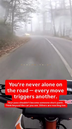 Oyku on Instagram: "A chain reaction that started with the motorcycle rider’s decision eventually came back to him as an accident. Never overtake in a way that forces other traffic to change speed or direction because of your move. In this video, the oncoming car slowed down to avoid a collision, but the truck behind it lost rear traction in the mist and slid into the motorcyclist. Even if you think your overtaking space is clear, your maneuver can still trigger reactions behind the vehicles you