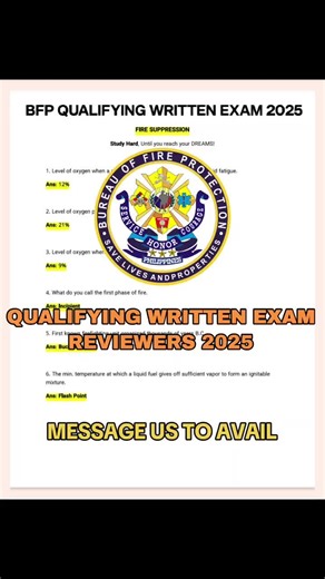 BFP Qualifying Written Exam Reviewers 2025 - Comprehensive Guide