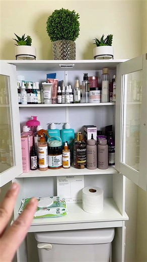 Walsunny Over Toilet Storage Cabinet, Bathroom Shelf Organizer Over Toilet, Washing Machine Box, Space Saver with Adjustable Decorative Racks, White#tiktokshopcreatorpicks #home #toiletstorage #bathroomcabinet