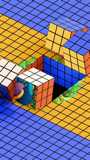 🧩 Rubik’s Cubes Complete the Peacock 🦆✨