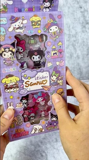 Kuromi Sticker Pack Unboxing 💜 So Cute 😍✨ #kuromi #sanrio #stickers