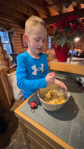 Ellen Spencer Ziegler on Instagram: "Baking cookies with Wyatt and Alayna. Step 1: Make dough. Step 2: Alayna immediately claims the largest scoop known to man. Step 3: “Can I lick the spoon?” 👩‍🍳 Step 4: Cookies are optional at this point.🍪 #zieglerfarmadventures #christmascookies #cousinfun❤️"