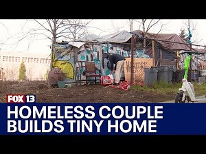 Homelessness crisis: Couple builds tiny home along I-5 on-ramp in Seattle