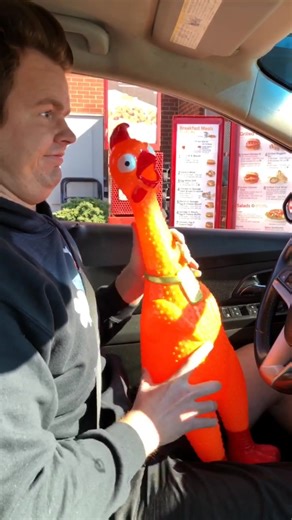 Chik Fil A Drive-Thru Adventure with Giant Rubber Chicken