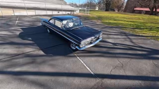 1959 Chevrolet Biscayne "W-Series" 348 V-8 engine, 4-speed manual transmission, power disc brakes, Tri-power intake and carburetors, headers, dual exhaust with Flowmaster style mufflers, Hurst shifter, Autometer Sport Comp gauges, digital radio, dual antennas, 1-piece bumpers, staggered 14" and 15" aluminum Torque Thrust wheels. Stock#3381 $31,900 #1959 #biscayne #chevrolet #deals #cash #rs #drive #sales #cars #usa #sportscars #collect #strip #dealer #vintage #gt #forsale #rides #classic #muscle