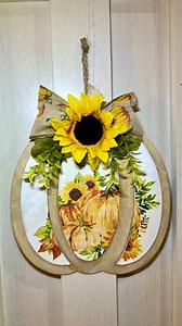 Pumpkin & Sunflowers Fall Sign Dollar Tree Decor DIY #falldiy #CraftyBeach #dollartreediy #falldecor | Crafty Beach