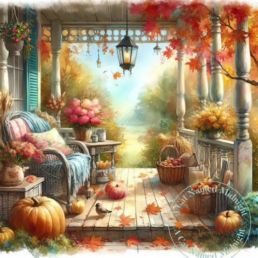 10 Autumn Shabby Chic Porch Clipart Vintage Fall Clip Art Watercolor Cottage Clipart Bundle Digital Download Printable Wall Art Cottagecore - Etsy