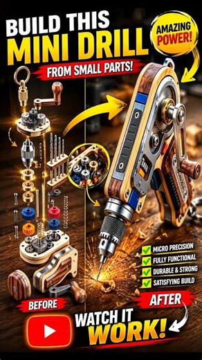 How to build a mini manual hand drill #tutorial #diy #woodworking #shorts