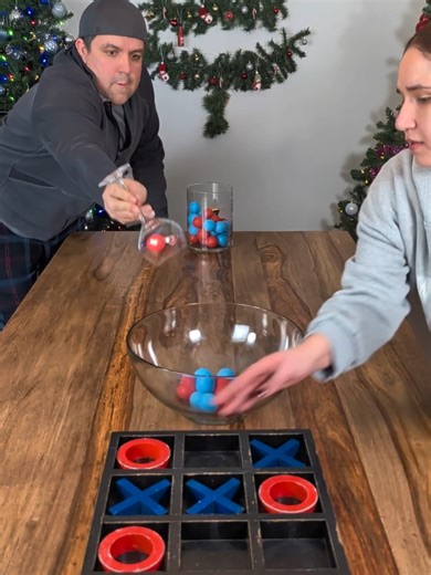 Wine Cup Ping Pong Ball Tic Tac Toe Challenge! ❌⭕ #games #fungame #partygame #tictactoe