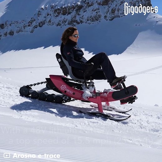 This electric snow bike brings some extra fun to winter sports. Inspired by the snowmobile, the E-trace is a cross between a bike and a sled. You can ride it on all types of snow without training or experience. It’s designed and assembled by French startup Arosno. | GIGadgets