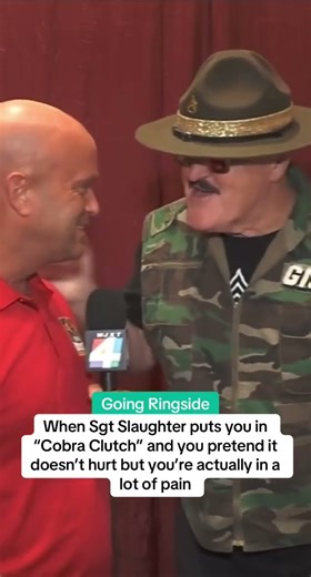 When you pretend Sgt Slaughter’s “Cobra Clutch” doesn’t hurt but it really does!