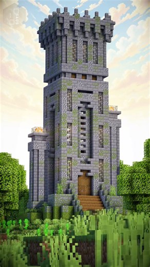 Minecraft Watchtower Build | Mossy Medieval Stone Tower