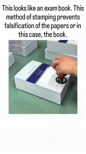 Innovate.oi on Instagram: "The video shows a worker applying overlapping red circular stamps across multiple pages of a bound document, a low-tech method to deter page substitution by physically interconnecting sheets. While the poster interprets it as an exam booklet anti-falsification technique, replies identify it as standard practice for Chinese tender or bid documents, where official 'chops' validate submissions under strict regulatory requirements. This approach highlights China's reliance