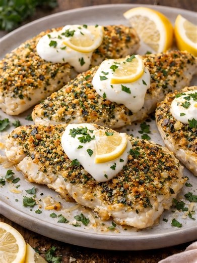 ONLY GOOD PEOPLE WILL SAY THANK YOU FOR THE RECIPE! Lemon Butter Baked Fish Flaky, tender white fish baked in a silky lemon butter sauce with garlic and herbs. Light, fresh, and incredibly comforting — a simple seafood dish that feels elegant without any effort. ⸻ Ingredients • 4 white fish fillets (cod, tilapia, halibut, or sea bass) • Salt and black pepper, to taste • 1 tbsp olive oil • 3 tbsp unsalted butter, melted • 3 garlic cloves, minced • Juice of 1 lemon • Zest of ½ lemon • ½ tsp paprik