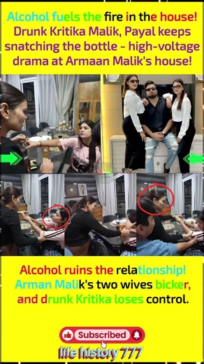 “Alcohol Sparks Chaos at Armaan Malik’s House! Drunk Kritika & Payal Fight Over Bottle#entertainment