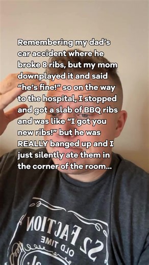 I out dad joked him. #bbq #ribs #accident #caraccident #dadjoke #dad #parents #comedian #darkhumor #reels | Jaron Myers
