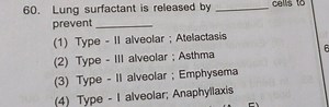 Lung surfactant is released by \qquad cells to prevent \qquad (... | Filo