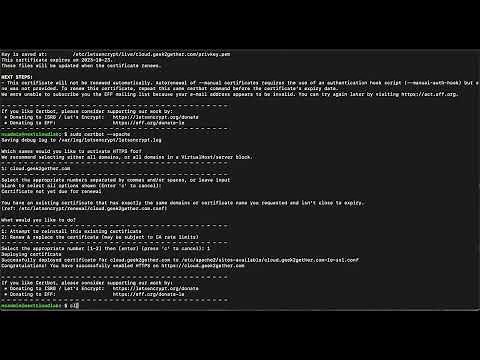 Nextcloud Installation - Part 2 Creating a LetsEncrypt Certificate for NextCloud