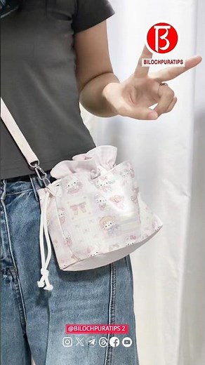 Adorable drawstring crossbody bag Sewing Tutorial