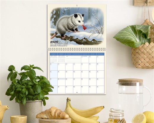 Funny Possum Wall Calendar 2026, Trash Panda Monthly Planner, Opossum Wall Organizer, for Him/her, Cute Animal Lover Calendar Gift - Etsy