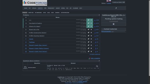 [solved A-C] Codeforces Round 1085 (Div. 1   Div. 2) (CF2207)
