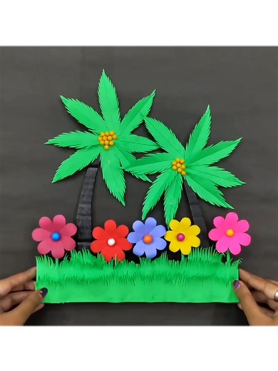 DIY Coconut Tree Wall Decoration Craft Using Cardboard #coconuttree #walldecor