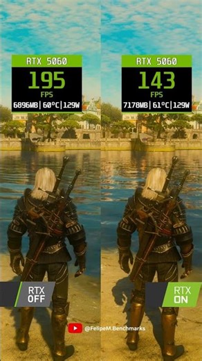 RTX 5060: The Witcher 3: Wild Hunt | Ray Tracing Off vs. On| DLSS 4 + FG On 1440p