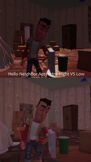 Hello Neighbor Act3 intro Hight VS Low #gameplay #helloneighbor #videogames #video #shorts
