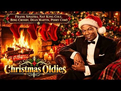 1 Hour Classic Christmas Songs with Fireplace 🔥🎄 Nat King Cole, Frank Sinatra, Bing Crosby Original
