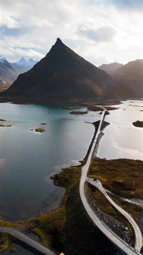 The spectacular Volandstind and Flakstad bridges⛰️ Music: SYML Breathtaker Lofoten, Norway 🇧🇻 #norway #norge #lofoten | Oddvar Arnesen, Norway.