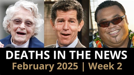 In this episode, we take a brief look at the most recent headline obituaries and touching condolences, including Annie Hall actor Tony Roberts, Chicago Bears owner Virginia Halas McCaskey, Buffalo Bills and Chicago Bears coach Dick Jauron, “Street Fighter” actor Peter Tuiasosopo, Miami Dolphins running back Howard Twilley, and “Even Cowgirls Get the Blues” author Tom Robbins. | Legacy.com