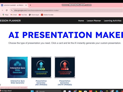 We just launched our AI Presentation Generator — hindi nga PowerPoint, pero PDF format na ready gamitin anytime! ⚡ Fast, complete with images, and you can generate unlimited presentations. No more manual editing, no more stress — just teach and present! 🎯 #TeacherTools #AIPresentation #EdTechPH #TeacherLifeMadeEasy #InnovationForTeachers #MatatagNaGuro #TeachingMadeSimple | Reymond Pelonita Samoranos