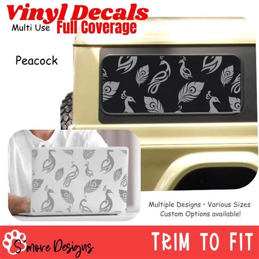 Peacock Side Car Decal Large Side Window Vinyl Sticker Full Coverage Car Decal Peacock Feather Car Sticker Custom Car Sticker - Etsy