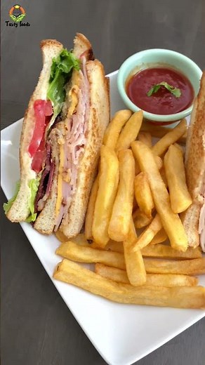 Classic Turkey Club Sandwich Recipe | Quick and Easy Evening Snack | Tasty Foods | #shorts