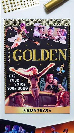 Scrapbooking KPop Demon Hunters Huntrix Golden | 케이팝 데몬 헌터스 헌트릭스 HUNTR/X 다꾸 Journaling