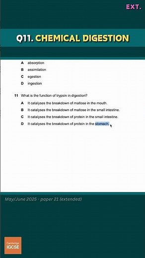 IGCSE Biology - Multiple Choice (exams from 2026) #biology #exams #revision