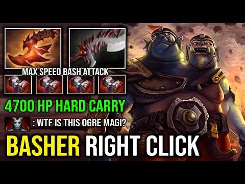 How to Solo Mid Ogre Magi Against QOP with Basher Right Click 4700 HP Raid Boss Carry Dota 2