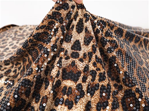 Luxurious Brown Leopard Print Sequin Fabric for Evening Gowns Cocktail Dresses Stage Costumes DIY Sewing Supplies 57" Wide –sold by the Yard - Etsy