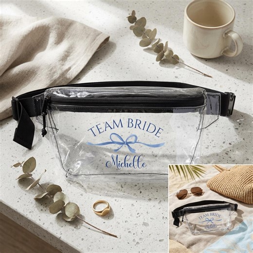 Custom Transparent Fanny Pack · Bachelorette Bag · Party Outfit · Festival Concert Allowed · Team Bride Accessory · Custom Gift Bridesmaid - Etsy
