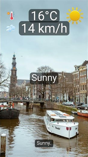 Amsterdam • Forecast for 2025-09-26: Sunny & 16°C