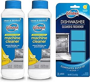 Glisten Dishwasher Magic Machine Cleaner & Disinfectant 2-Pack and Freshener Tablets