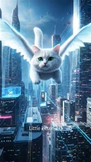 Cute Cat flying in magic 😻🧹 #cutecat #magic
